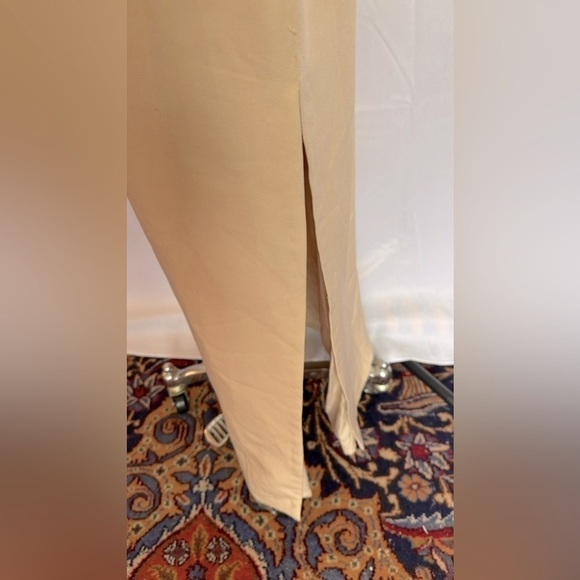 JS Collections Ashley Draped Column Gown in Champagne - Picture 9 of 16